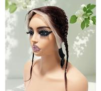 TEMU Peluca de Cabello Real - Cabello Liso 13x4 Pulgadas, Frontal de Tela Suiza, Tejido a Densidad 150, Sin Pegamento, Clip, Parte Media, para Hijab de Musulmanas, Pelucas de Cabello