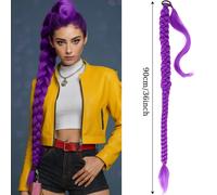 TEMU Peluca extensión de de cabello de 36 pulgadas para niñas, peinado cosplay de pelo trenzado súper largo con para el pelo, envolventes para niñas, postizo estilo