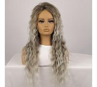TEMU Peluca Ombre Ash Blond Marrón Larga Ondulada Media, Oscuras, Pelucas Sintéticas para Mujer Estilo 80's Halloween Carnaval Disfraz o Uso Diario 26"-30" Pulgadas