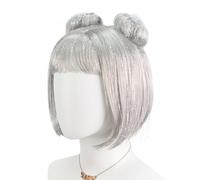 TEMU Peluca Plateado con Flequillo Liso y Bob, Ideal para Fans del Anime, Creadores de Estilo Lolita y Cool, Atractivas para Fiestas y con Estilo Diario a . Mechones Brillantes y un Diseño de