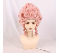 TEMU peluca rosa en el estilo de los aristócratas franceses del , así como en looks vintage de 1950 y 1980. de sintéticas resistentes al , es para Halloween, y fiestas.
