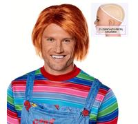 TEMU Pelucas de Anime Halloween Naranja para Fiestas, Pelucas Sintéticas Cortas con Flequillo en Capas, Estilo Pastel para Mujeres y Hombres