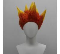 TEMU Pelucas de Cosplay Anime Anxin en Colores Naranja y Vibrantes - Red Elástica, Fibra Sintética de , Estilo para de Adultos y Disfraz de