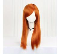 TEMU Pelucas de cosplay de anime de seda de con simulación de cuero cabelludo, cabello largo y liso, para fiestas de vacaciones y uso en Halloween, de 22 pulgadas para festivales de