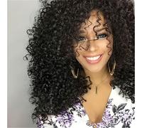 TEMU Pelucas de pelo afro de 14 pulgadas para mujeres Pelucas rizadas afro para mujeres Ombre marrón con oscuras Pelucas sintéticas