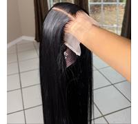 TEMU Pelucas Frontales de Encaje 13X4 Sintéticas para Mujer, Fibra Resistente al , Color , Prepeinadas con Nudos Decolorados, Sin Pegamento, Ideal para Uso Diario o Fiestas