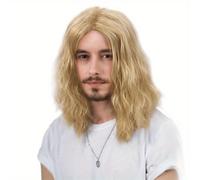 TEMU Pelucas Largas y Rizadas para Hombres - el , Permanente de Sintética para Cubrir la Cabeza Completa