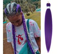 TEMU Pelucas Sintéticas para Cosplay Festivo de Navidad y Halloween: Extensiones de Cabello Trenzado Pre-Estirado con para Trenzas de Crochet y Box Braids - Adecuadas para Agua Caliente
