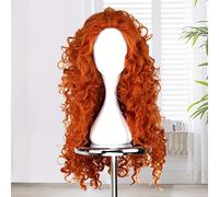 TEMU Pelucas Sintéticas Resistentes al de Largo Naranja para Disfraz de Halloween, Festivales de y Cosplay de Mujeres