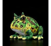 TEMU Peluche de Rana Cornuda Simulada de 16cm/6.29in | Diseños Florales, Animal de Peluche de Poliéster, Verde, Ideal para Regalos de Vacaciones y , Halloween y Navidad, la Morfología de - JACKCAT