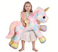 TEMU Peluche de Unicornio Súper Grande de 44'' con Dorados, Caballo de Peluche, Regalo para Niños, Novia, , Halloween, Navidad, Día de San Valentín