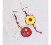 TEMU Pendientes colgantes redondos color cobre, elegantes y fáciles, perfectos como regalo para fiestas