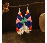 TEMU Pendientes de Borla Hechos a para Mujer con Bloques Geométricos y Cuentas
