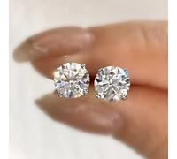 TEMU Pendientes de Botón de Moissanita Sparkle de 0.5/1/2ct en Plata 925, Pendientes de Boda, Regalo de San Valentín, Joyería para Mujeres, Regalo para Tu Ser