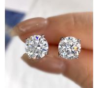 TEMU Pendientes de Botón de Moissanita Sparkle de 0.5/1/2ct en Plata 925, Pendientes de Boda, Regalo de San Valentín, Joyería para Mujeres, Regalo para Tu Ser