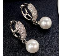 TEMU Pendientes de clásicos y sofisticados con aro de circonita para mujeres, perfectos para románticas y joyería de novia.