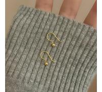 TEMU Pendientes de Estilo Sencillo S925 de Plata con Gancho de Oreja para Mujer de Plata de para el de Mini Cuentas Redondas de Plata 0.35g