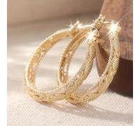 TEMU Pendientes grandes de aro estilo encaje tallado dorado para mujer, punto exquisito para de estética de lujo