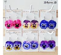 TEMU Pendientes planos 2D, 6 de pendientes de flores de margarita, pendientes acrílicos de caída con degradado multicolor, aretes florales frescos y de para mujer