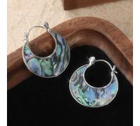 TEMU Pendientes redondos étnicos clásicos, pendientes brillantes en tono plateado, pendientes de diseño fácil, artículos de cobre, un regalo para ella