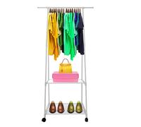 TEMU Perchero Burro con Ruedas Home 152x82x44cm - 2 Baldas 1 Barra Organizador de Ropa y Zapatos Almacenamiento de Ropa Guardaropa Armario