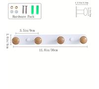 TEMU Perchero de Pared, Perchero Colgante para Entrada, Perchero de Metal y Madera para Abrigos, Bufandas, Bolsos, Toallas, Llaves, Gorras, Tazas, Sombreros ()