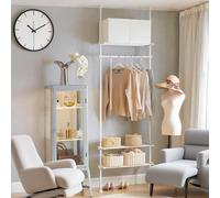 TEMU Perchero de Ropa con 1 Barras y 3 baldas SoBuy KLS07-W