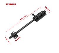 TEMU Pestillo deslizante de acero inoxidable de resistencia para portón - Cerradura de cilindro negra con pomo ajustable y pestillo de seguridad, fácil instalación para graneros, , puertas y portones