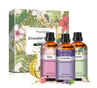 TEMU PHATOIL Set de 3 Aceites Esenciales Sin Alcohol, Rosa, Lavanda y . Ideal para Humidificadores, Difusores, Proyectos y Regalos
