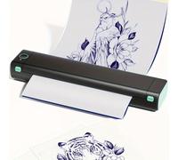 TEMU Phomemo M08F Impresora Inalámbrica de Transferencia de Tatuajes, Máquina Térmica de con 10 Hojas de Papel de Transferencia , Kit de Impresora para Tatuadores, Compatible con Smartphone y PC