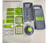 TEMU Picador de Verduras Multifuncional Profesional 16 en 1 - Picador de Cebolla, Cortador y Picador de Verduras de Cocina - con 8 Cuchillas, Picador de y un Contenedor.