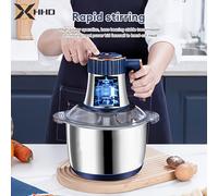 TEMU Picadora de carne eléctrica de 5L/2L/3L | Procesador de alimentos de acero inoxidable con 6 cuchillas afiladas, 500w, 220V, Marca HHD, Velocidad del motor de 10000 RPM