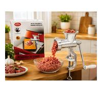 TEMU Picadora de carne manual fabricada aleación aluminio resistente con manivela ergonómica y de sujeción tipo prensa para mayor estabilidad
