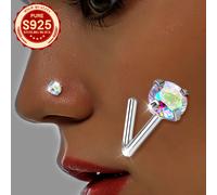 TEMU Pieza Única, S925 Plata, de Nariz y Colorido para Mujer, Bling Bling, Adecuado para Uso Diario y Fiestas, Se Puede Usar en Festivales de , Realza la Nariz, Hipoalergénico