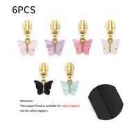 TEMU Piezas 5/6, Cabeza de Cremallera de Nylon N.º 3, Serie Colorida, Disponible en 6 Colores, Cabeza de Cremallera Decorativa, Ropa, Bolsos, Repuesto para Costura, Etc