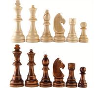 TEMU Piezas de ajedrez de madera King de 4.1" de gran tamaño - Hechas a con , madera natural, diseño francés, excepcional, calidad, piezas de ajedrez distintivas para y fans del ajedrez