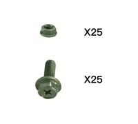 TEMU piezas de tornillos de cabeza cruzada hexagonales con anillo, combinación de pernos y tuercas de verde anti-oxidación para coche, motocicleta, vehículo eléctrico M6*16mm