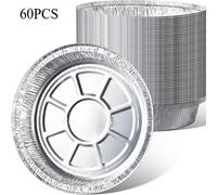 TEMU piezas por juego Bandejas de aluminio para freidora sin aire, bandejas desechables antiadherentes y para cocinar, asar o hornear. Mini moldes redondos aluminiado