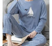 TEMU Pijama para Hombre Otoño/Invierno Conjunto Casual Lujoso para el Hogar