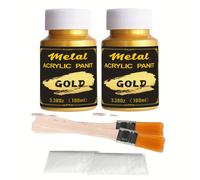 TEMU Pintura Acrílica Dorada Metálica, Perla de 100ml, Pintura Dorada No Tóxica y Duradera, Adecuada para Pintura Artística, Artesanías, , Madera, Tela, Cerámica, Roca, Suministros Navideños