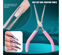 TEMU Pinzas de uñas de precisión con mango rosa antialérgico - Acero inoxidable, adecuado para un polvo de uñas y extensión, agarre