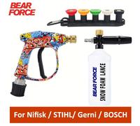 TEMU Pistola de agua para limpieza de coches con conector rápido M22 de entrada con boquillas de conexión rápida con conector convertidor rápido para limpiadoras a presión Nilfisk/STIHL/Gerni