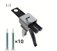 TEMU Pistola de dispensación de 50 ml, 10 boquillas, pistola de pegamento de resina epoxi 1:1/2:1, pistola de pegamento AB de componente para de moldes