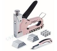 TEMU Pistola de Grapas Shall de Resistencia, Kit de Pistola de Grapas para Tapicería 3-en-1 con 3000 Grapas, Quitagrapas, Clavadora Manual con Indicador de Posición de de Grapas Específico