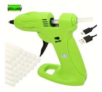 TEMU Pistola de pegamento caliente mini inalámbrica, con 30 barras de pegamento.