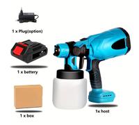 TEMU Pistola de pintura eléctrica de 800ml, aerógrafo sin varillas, herramienta de pintura portátil con tres patrones de pulverización, ideal para bricolaje en el hogar, compatible con batería Makita