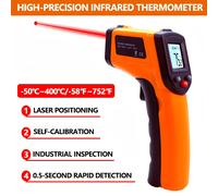 TEMU Pistola termómetro digital infrarrojo para medición de sin , y usar en congeladores, con un de -58℉ a 752℉ (-50℃ a 400℃). No diseñado para uso , como regalo de Navidad, sin batería.