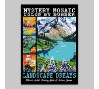 TEMU Pixel Landscape : Libro de colorear para adultos con de la (Montañas, , lago, etc.) - para la relajación después del trabajo, descanso para del café