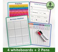 TEMU Pizarra Blanca para Practicar Fracciones, Decimales, Multiplicación, Tablas y Numérico. Pizarra de Borrado de Cara para Actividades Matemáticas Educativas