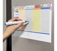 TEMU Pizarra Magnética de Borrado para Nevera - Planificador Reutilizable para Cocina y Comedor, Horario Semanal y Tablero de Notas